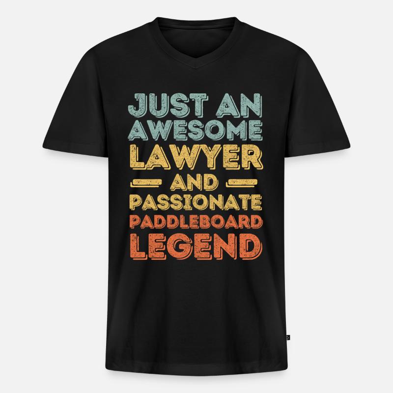 Anwalt Paddleboard retro - Männer Premium Bio T-Shirt mit V-Ausschnitt - Schwarz