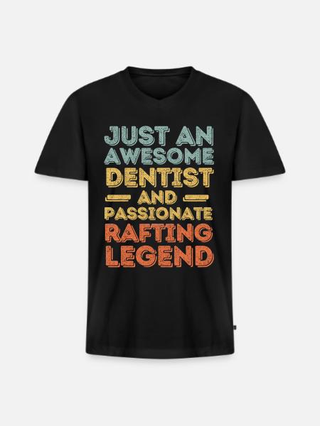 Dentist rafting retro - Men's Premium Organic T-shirt with V-neck - black
