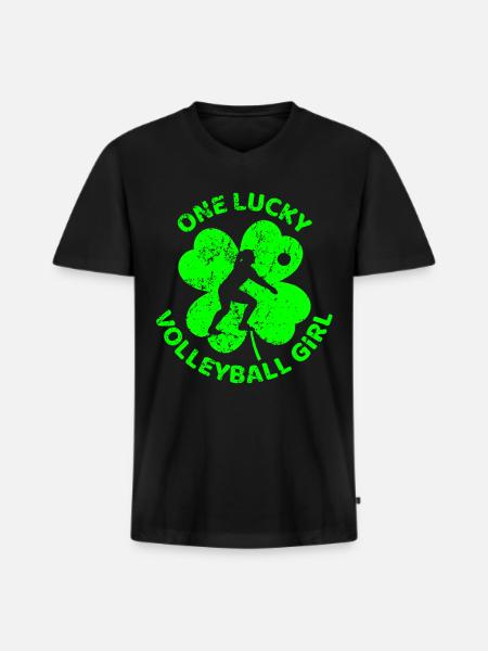 Volleyball Trèfle de la Saint-Patrick - T-shirt encolure en V Premium bio Homme - noir