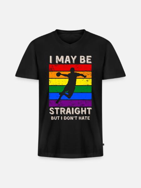 Handball LGBT-Rechte - Männer Premium Bio T-Shirt mit V-Ausschnitt - Schwarz