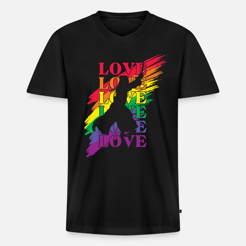 Kendo LGBT Pride - Männer Premium Bio T-Shirt mit V-Ausschnitt - Schwarz