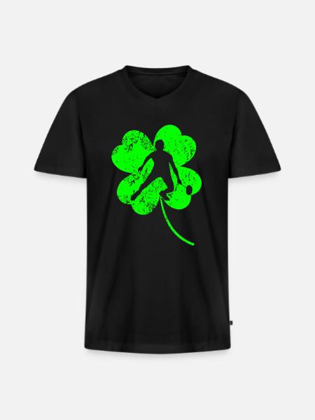 Badminton Trèfle de la Saint-Patrick - T-shirt encolure en V Premium bio Homme - noir
