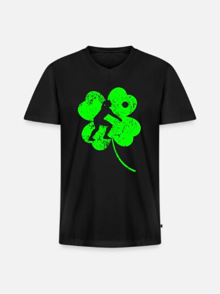 Volley-ball Trèfle de la Saint-Patrick - T-shirt encolure en V Premium bio Homme - noir