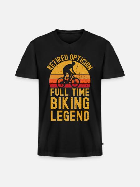 Retired optician biking legend - Men's Premium Organic T-shirt with V-neck - black
