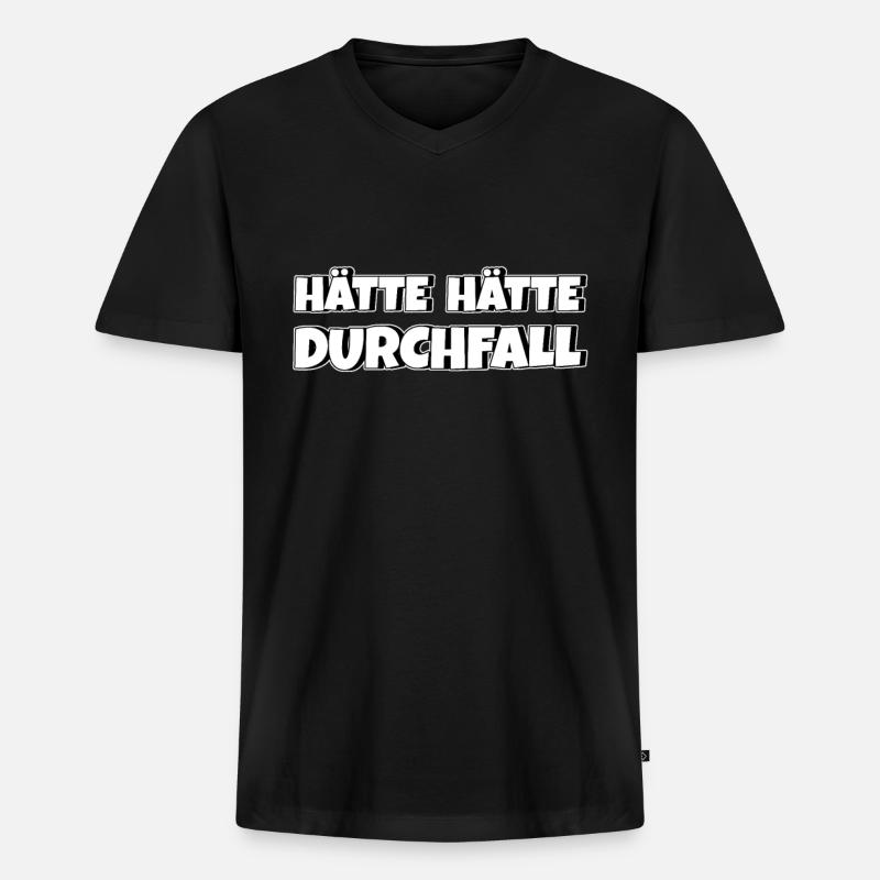 Hätte Hätte Durchfall - Männer Premium Bio T-Shirt mit V-Ausschnitt - Schwarz