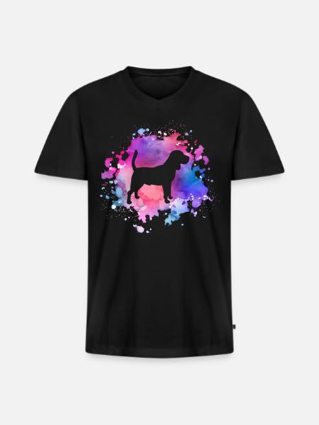 Beagle dog lover - Men's Premium Organic T-shirt with V-neck - black