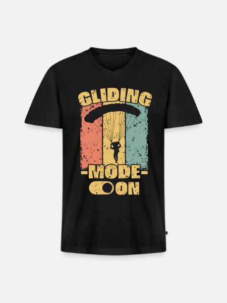 Parachute rétro - T-shirt encolure en V Premium bio Homme - noir