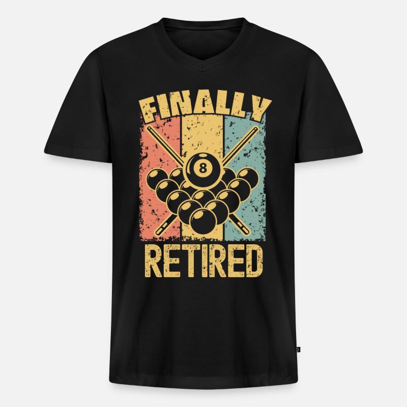 Billard Ruhestand retro - Männer Premium Bio T-Shirt mit V-Ausschnitt - Schwarz