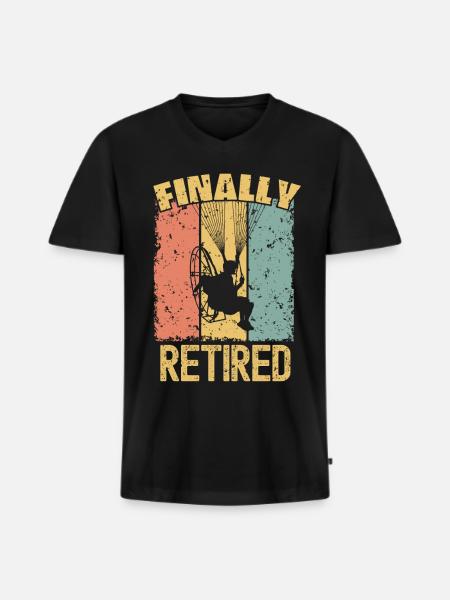 Paramotoring retirement retro - Men's Premium Organic T-shirt with V-neck - black