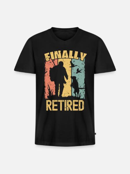 Jagd Ruhestand retro - Männer Premium Bio T-Shirt mit V-Ausschnitt - Schwarz