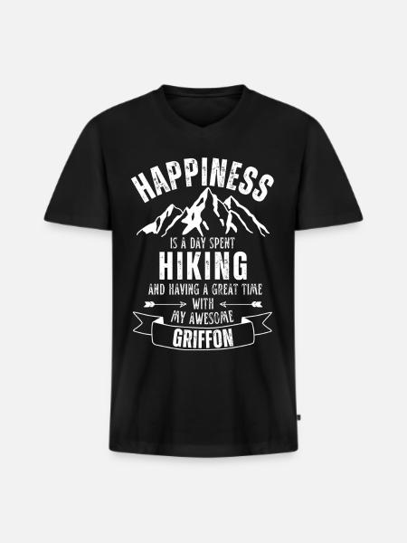 Hiking and Griffon lover - Men's Premium Organic T-shirt with V-neck - black