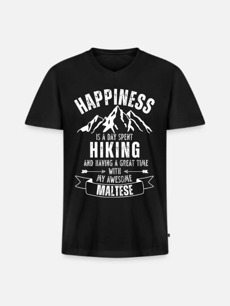 Wandern Malteser - Männer Premium Bio T-Shirt mit V-Ausschnitt - Schwarz