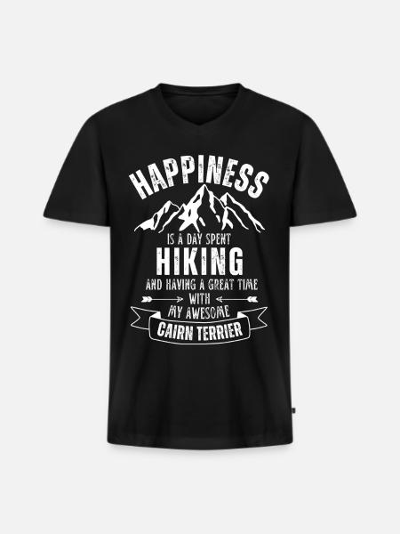 Hiking and Cairn Terrier lover - Men's Premium Organic T-shirt with V-neck - black