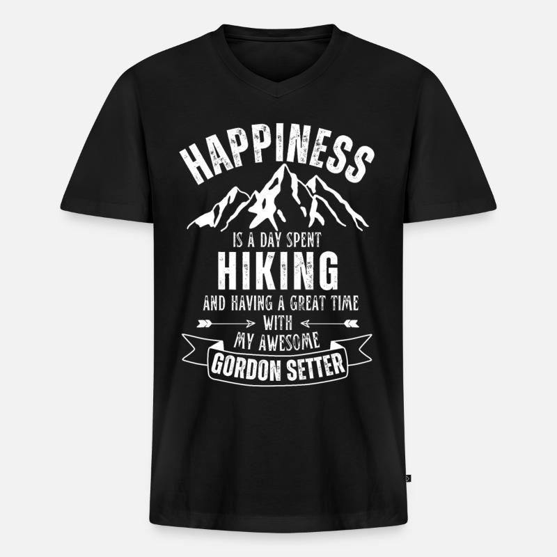 Wandern Gordon-Setter - Männer Premium Bio T-Shirt mit V-Ausschnitt - Schwarz