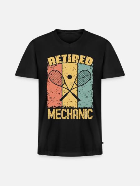 Squash retired mechanic - Men's Premium Organic T-shirt with V-neck - black