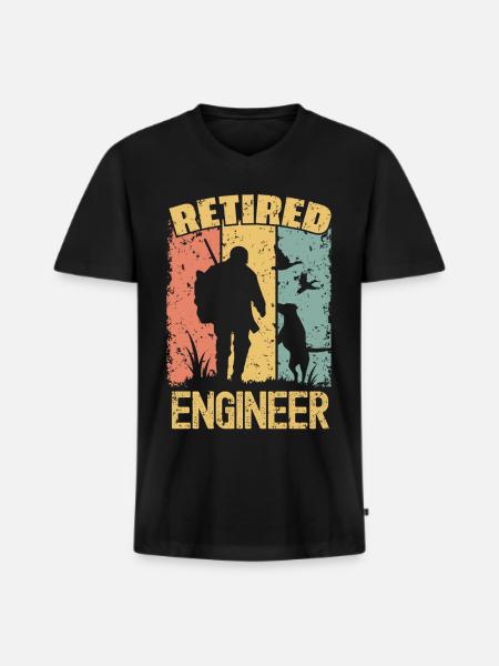 Hunting retired engineer - Men's Premium Organic T-shirt with V-neck - black