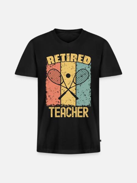 Squash retired teacher - Men's Premium Organic T-shirt with V-neck - black