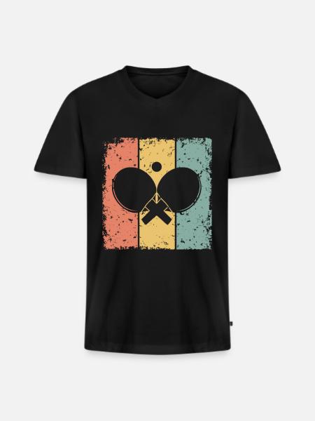 Table-tennis retro - Men's Premium Organic T-shirt with V-neck - black