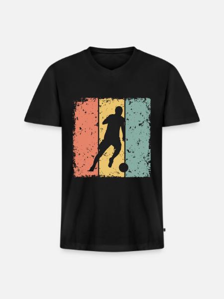 Soccer retro - Men's Premium Organic T-shirt with V-neck - black
