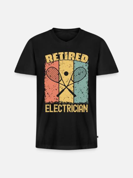 Squash retired electrician - Men's Premium Organic T-shirt with V-neck - black