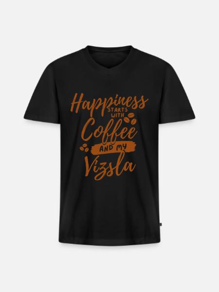 Coffee Vizsla lover - Men's Premium Organic T-shirt with V-neck - black