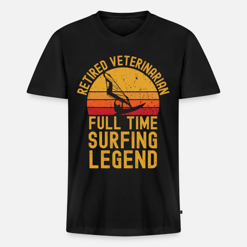 Windsurf-Legende im Ruhestand - Männer Premium Bio T-Shirt mit V-Ausschnitt - Schwarz