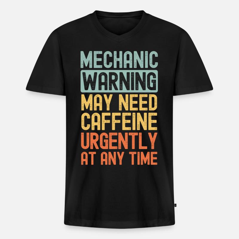 Mechaniker brauchen dringend Kaffee - Männer Premium Bio T-Shirt mit V-Ausschnitt - Schwarz
