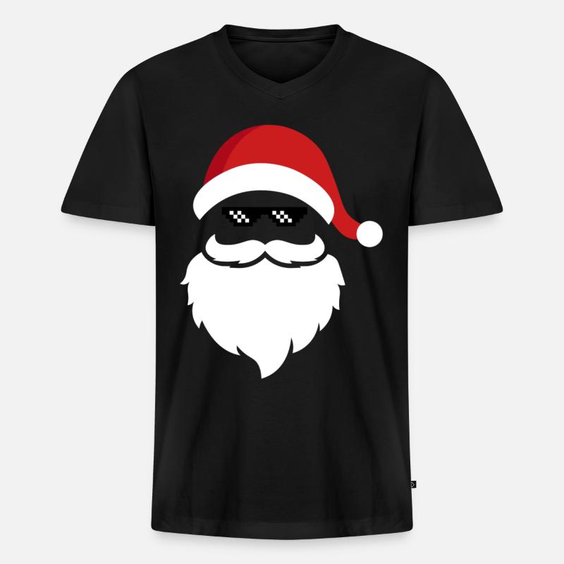 Weihnachtsmann - Männer Premium Bio T-Shirt mit V-Ausschnitt - Schwarz