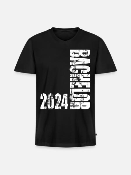 Bachelor 2024 - Männer Premium Bio T-Shirt mit V-Ausschnitt - Schwarz