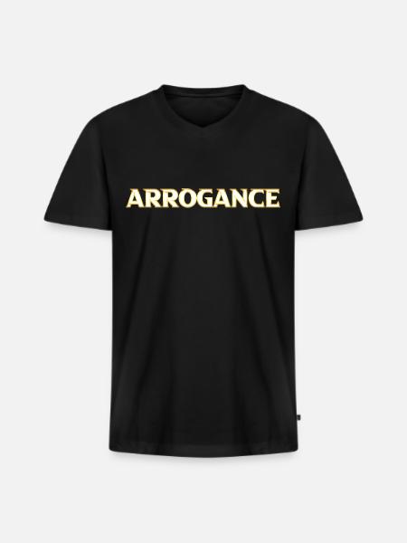 Arrogance golden - Men's Premium Organic T-shirt with V-neck - black