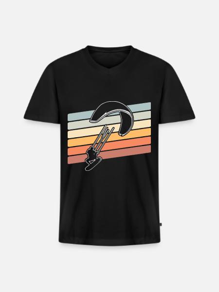 Kitesurfeur Kiteboard Kitesurf Kitesurf - T-shirt encolure en V Premium bio Homme - noir
