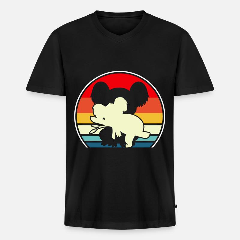 Koala - Männer Premium Bio T-Shirt mit V-Ausschnitt - Schwarz