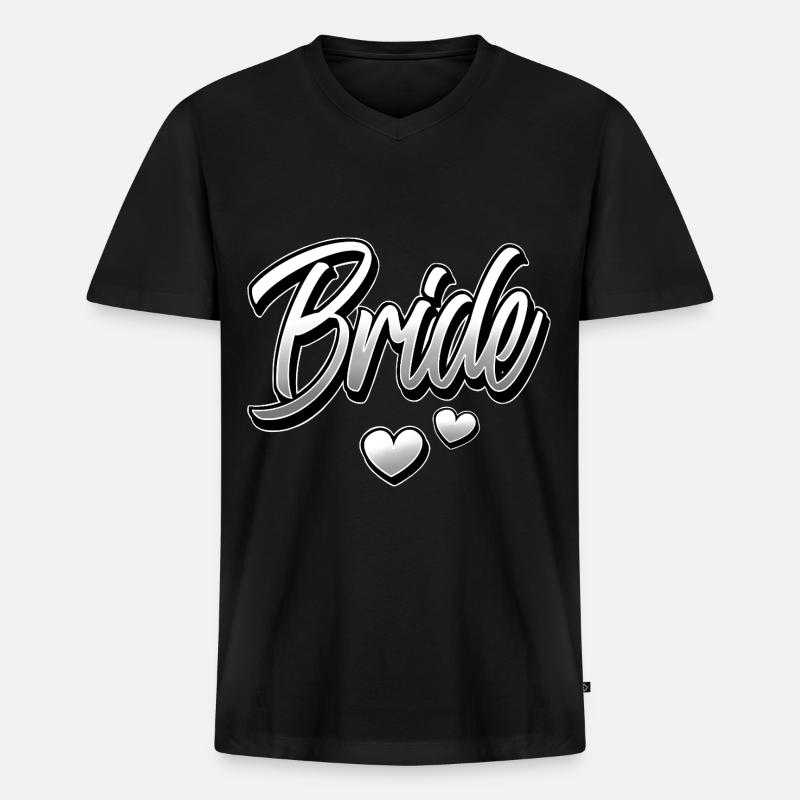 Braut - Männer Premium Bio T-Shirt mit V-Ausschnitt - Schwarz