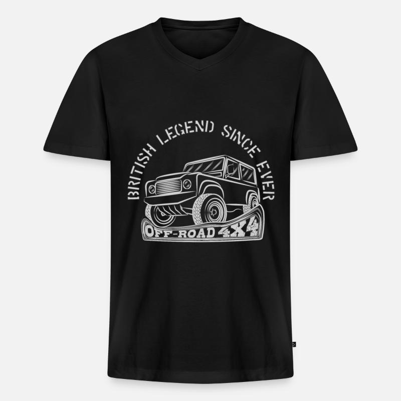 BRITISH LEGEND SINCE EVER - Men's Premium Organic T-shirt with V-neck - black