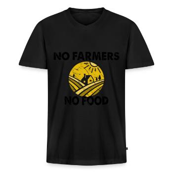 No Farmers NO Food for Support Farmers Stand - Men's Premium Organic T-shirt with V-neck - black - Front - Nico (187cm)