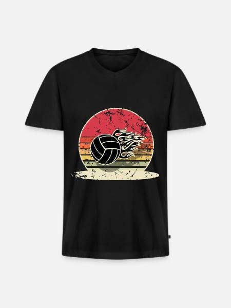 Volleyball - Men's Premium Organic T-shirt with V-neck - black
