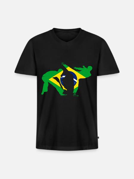 Capoeira - Men's Premium Organic T-shirt with V-neck - black