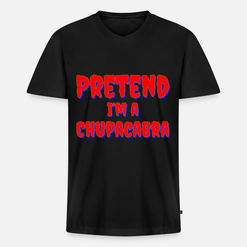 Pretend I‘m a Chupacabra Kostüm - Männer Premium Bio T-Shirt mit V-Ausschnitt - Schwarz