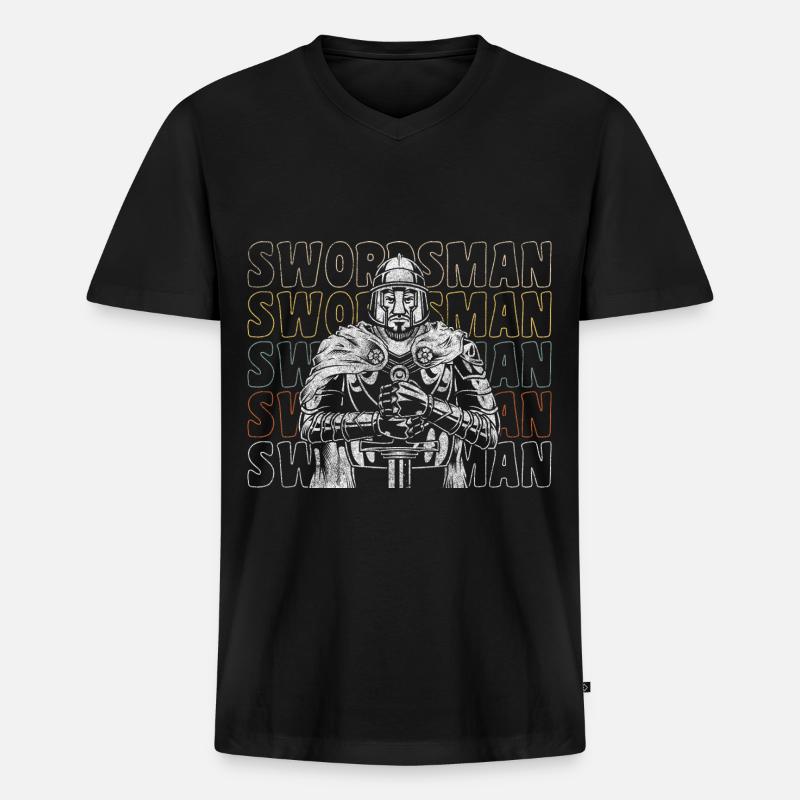 Épée Épée Guerrier Épées - T-shirt encolure en V Premium bio Homme - noir
