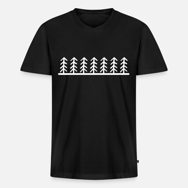 Wald Bäume Landschaft - Männer Premium Bio T-Shirt mit V-Ausschnitt - Schwarz