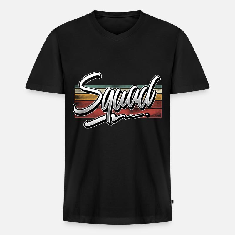 Squad - Männer Premium Bio T-Shirt mit V-Ausschnitt - Schwarz
