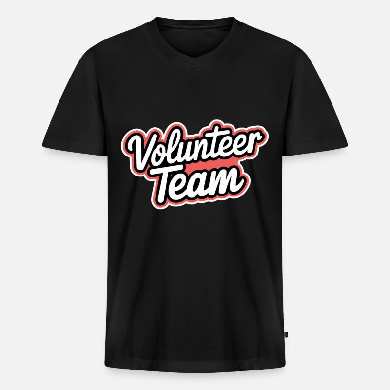 Volunteer Team 15 - Männer Premium Bio T-Shirt mit V-Ausschnitt - Schwarz
