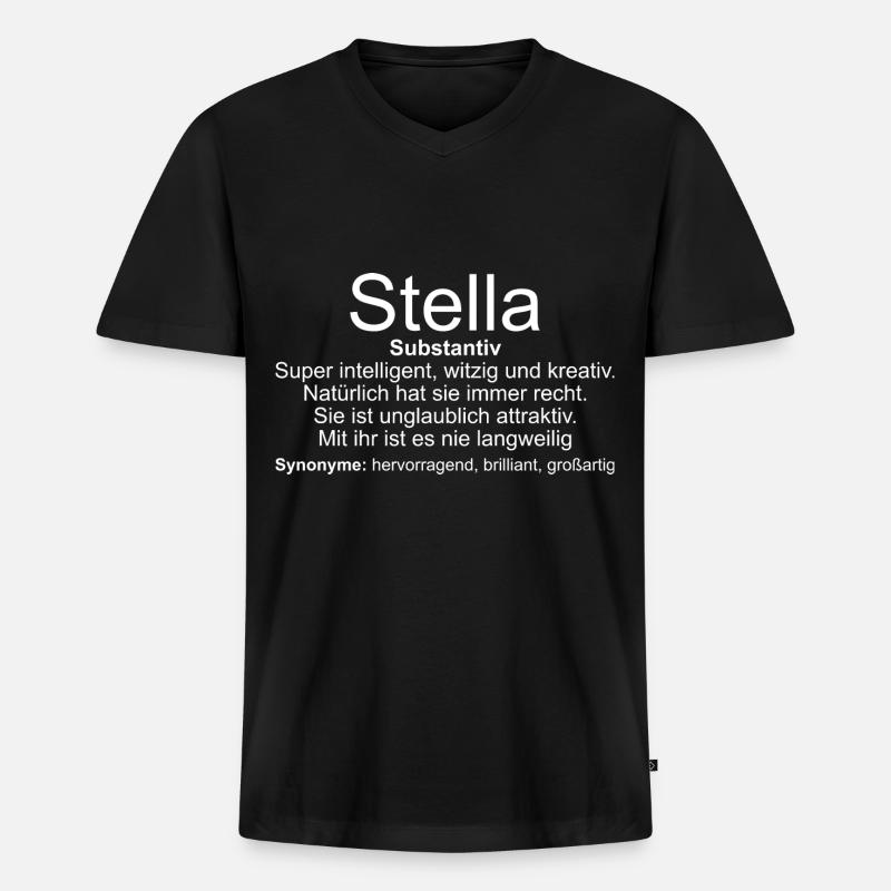 Name Definition Stella - Männer Premium Bio T-Shirt mit V-Ausschnitt - Schwarz