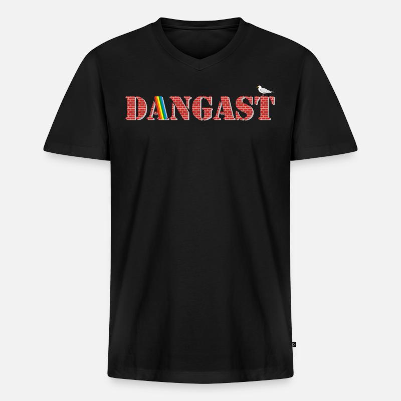 Dangast6_600dpi - Männer Premium Bio T-Shirt mit V-Ausschnitt - Schwarz