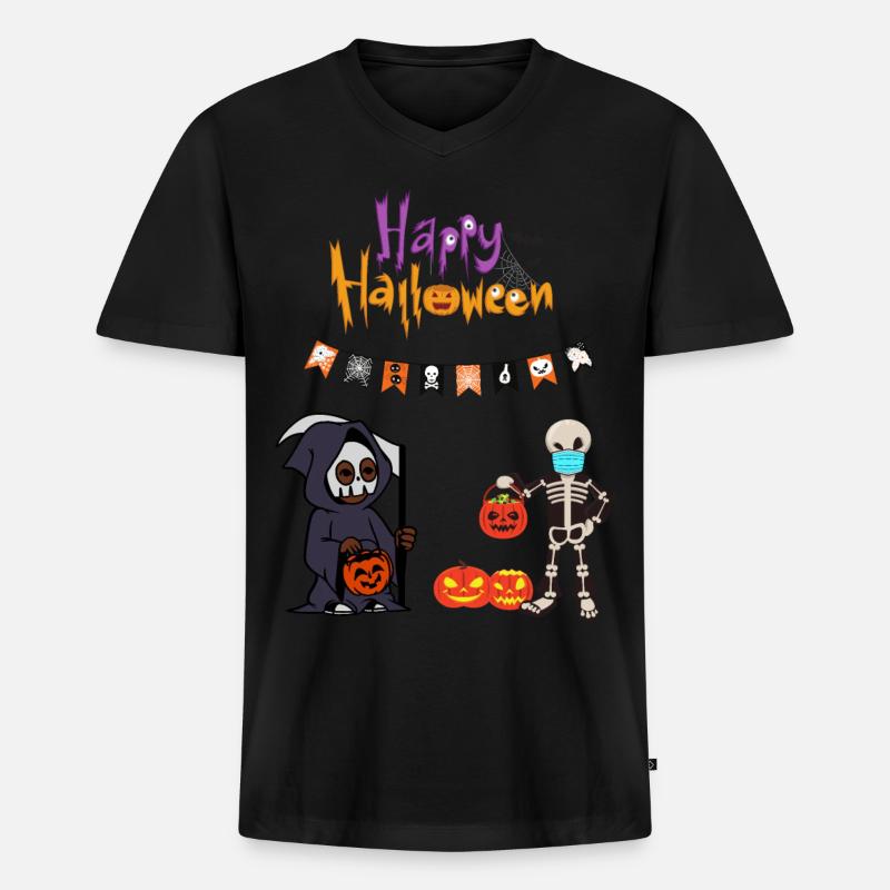 Halloween Kostüm tolle Geschenkidee - Männer Premium Bio T-Shirt mit V-Ausschnitt - Schwarz