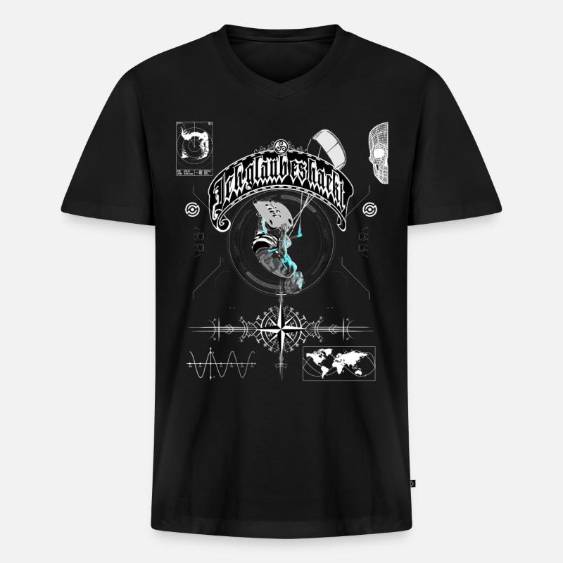 I think it's hacking kiters - Men's Premium Organic T-shirt with V-neck - black