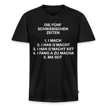 Die Fünf Schwäbischen Zeiten - Männer Premium Bio T-Shirt mit V-Ausschnitt - Schwarz - Vorne - Nico (187cm)