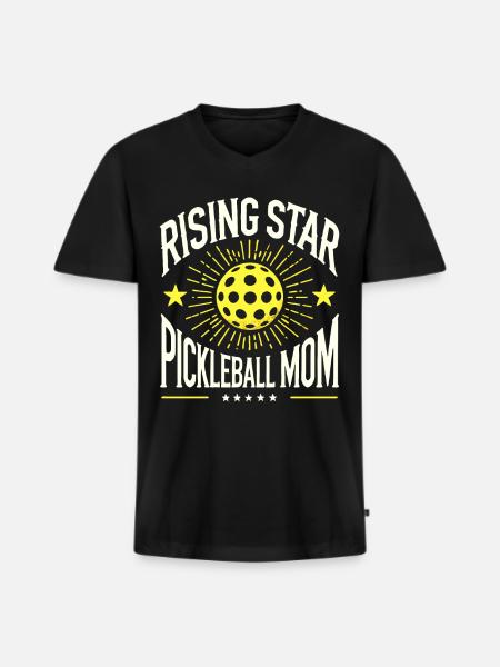 Rising Star Pickleball Mom - Men's Premium Organic T-shirt with V-neck - black