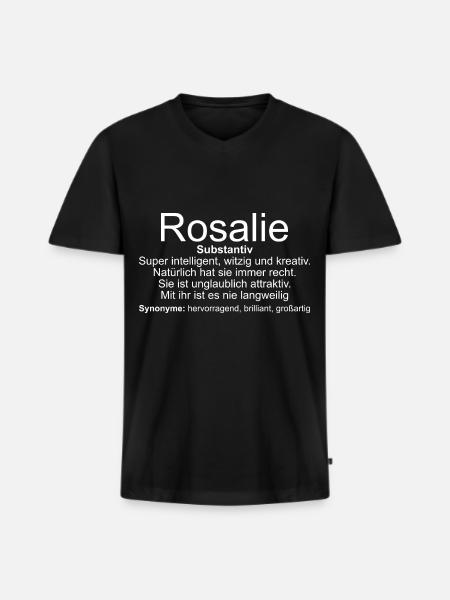 Name Definition Rosalie - Männer Premium Bio T-Shirt mit V-Ausschnitt - Schwarz