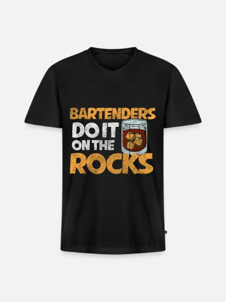 Bar Waiter Drink Humor - Men's Premium Organic T-shirt with V-neck - black